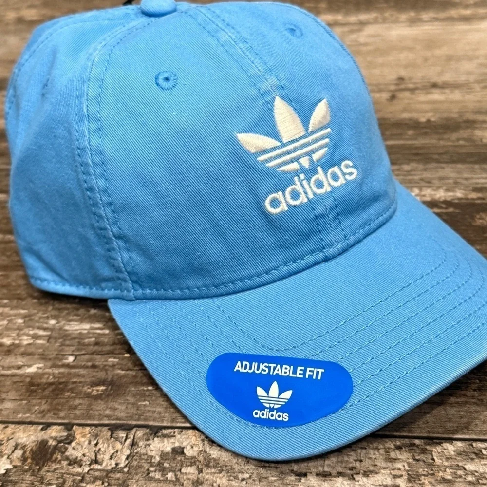 Adidas Originals Hat Relaxed Strapback Pulse Blue White Mens Cap Logo Golf NWT - Picture 5 of 11